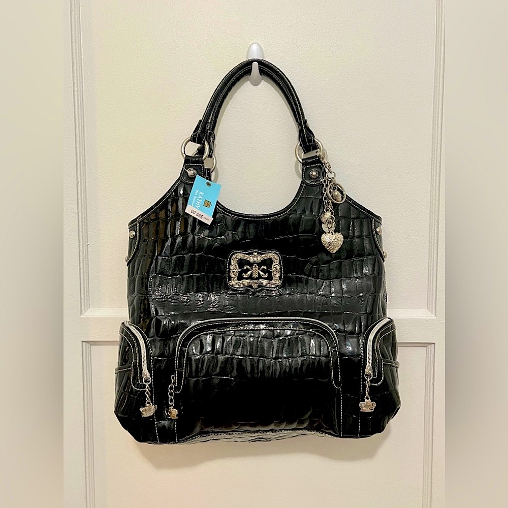Kathy Van Zeeland Black & Silver Tote